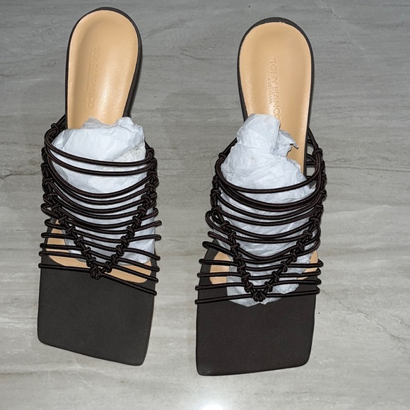 Tony Bianco Shoes - Lynx Choc Elastic 9.5cm Heels
